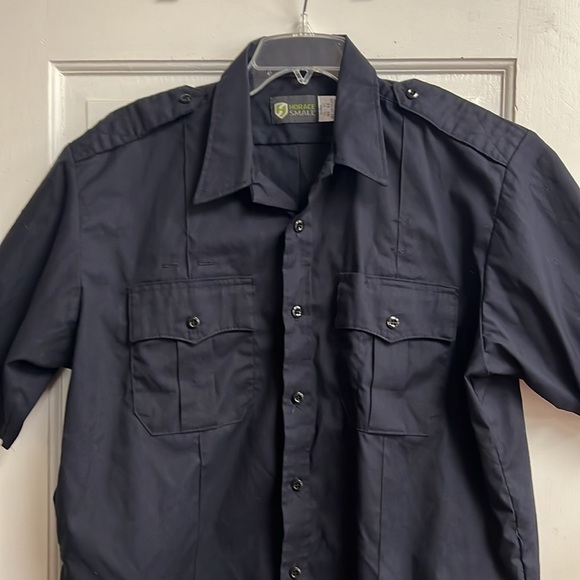 NWOT Blue uniform with shirt with short sleeves. Collar and button down front. - Picture 2 of 5